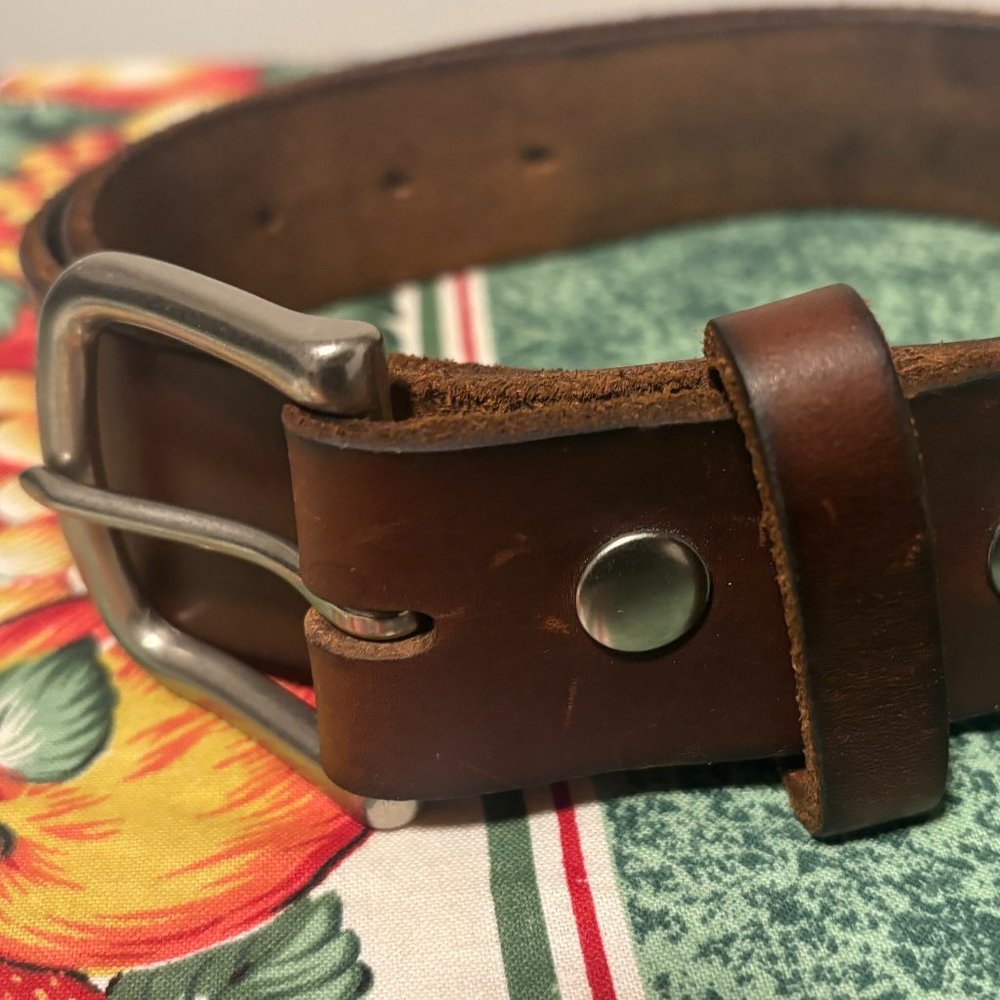 $130 Pine Top Horween Chromexcel Brown Leather Belt - 28-30 Made in USA